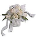 White Spray Rose Wristlet